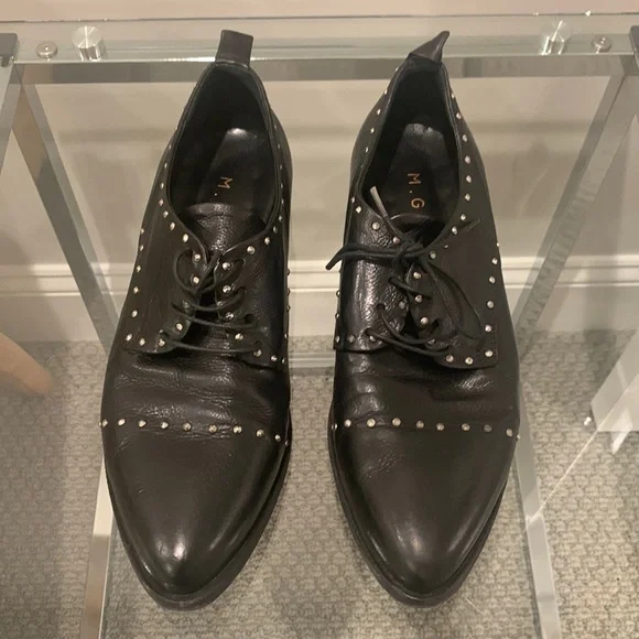 M. Gemi | Shoes | Mgemi Black Leather Studded Shoes 36  display picture 1